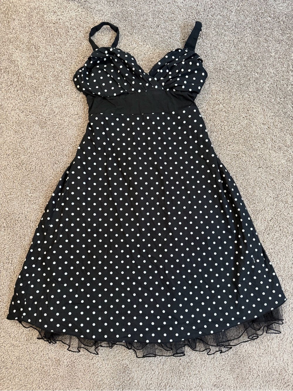 Y2K polka dot cocktail dress rockabilly goth